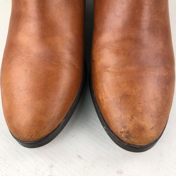 LRL Ralph Lauren Women's Size 7B Damara Brown Leather Side Zip Ankle Booties - Picture 4 of 13